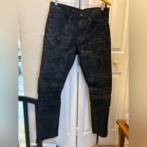 First Row Men’s Black Distressed Jeans - Size 34x32